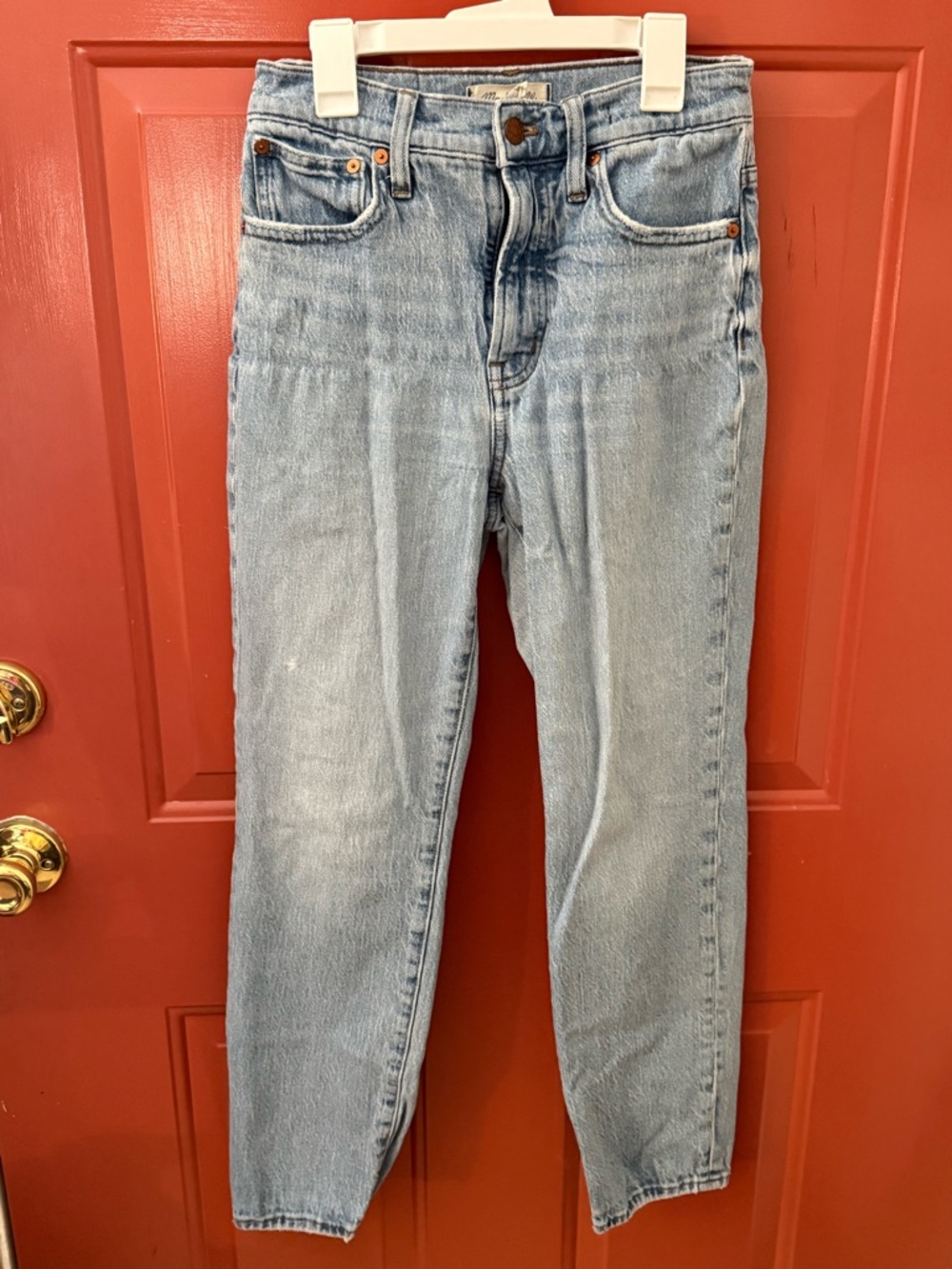 Madewell size 25 Light Blue High-Rise Straight Jeans